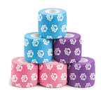 MUEUSS Vet Wrap Cohesive Bandages, Self-Adhesive Bandage Wrap, Breathable Non-Woven Self Adherent Tape for Pet Dog Leg Paw Wound, Horse, Cat, First Aid & Ankle Sprain, 2 Inch (6 Rolls)