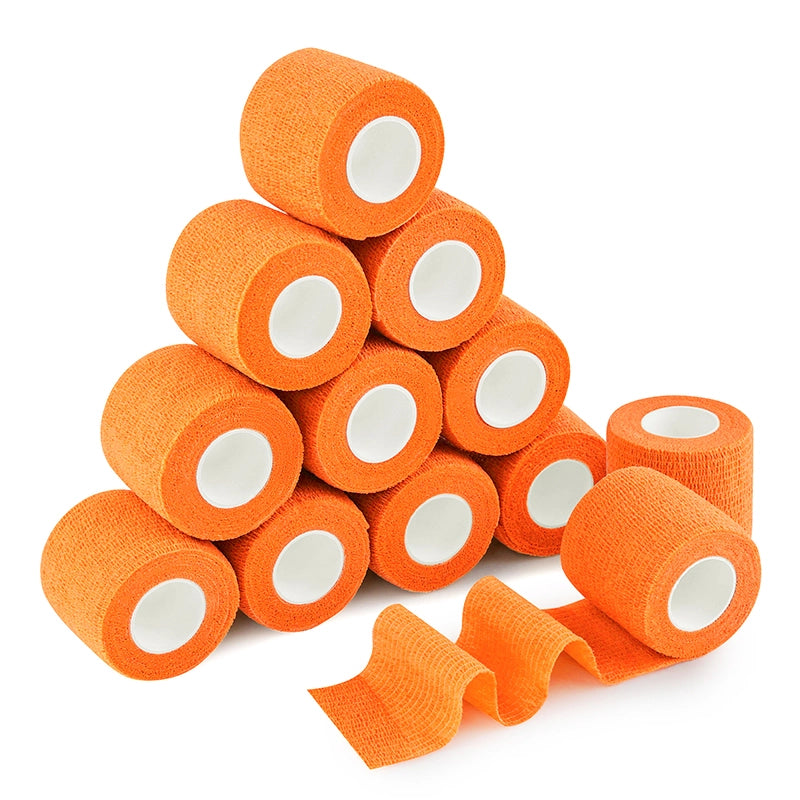 MUEUSS First Aid Tape Waterproof Self Adherent Cohesive Bandage for Dogs Cats Horses Breathable Non-Woven Elastic Self Adhesive Sports Tapes (12 Rolls)
