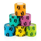 MUEUSS Vet Wrap Cohesive Bandages, Self-Adhesive Bandage Wrap, Breathable Non-Woven Self Adherent Tape for Pet Dog Leg Paw Wound, Horse, Cat, First Aid & Ankle Sprain, 2 Inch (6 Rolls)