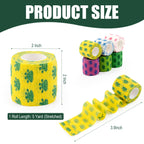 MUEUSS Vet Wrap Cohesive Bandages, Self-Adhesive Bandage Wrap, Breathable Non-Woven Self Adherent Tape for Pet Dog Leg Paw Wound, Horse, Cat, First Aid & Ankle Sprain, 2 Inch (6 Rolls)