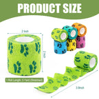 MUEUSS Vet Wrap Cohesive Bandages, Self-Adhesive Bandage Wrap, Breathable Non-Woven Self Adherent Tape for Pet Dog Leg Paw Wound, Horse, Cat, First Aid & Ankle Sprain, 2 Inch (6 Rolls)
