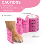 MUEUSS Vet Wrap Cohesive Bandages, Self-Adhesive Bandage Wrap, Breathable Non-Woven Self Adherent Tape for Pet Dog Leg Paw Wound, Horse, Cat, First Aid & Ankle Sprain, 2 Inch (6 Rolls)