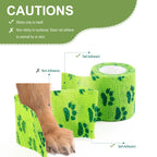 MUEUSS Vet Wrap Cohesive Bandages, Self-Adhesive Bandage Wrap, Breathable Non-Woven Self Adherent Tape for Pet Dog Leg Paw Wound, Horse, Cat, First Aid & Ankle Sprain, 2 Inch (6 Rolls)