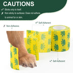 MUEUSS Vet Wrap Cohesive Bandages, Self-Adhesive Bandage Wrap, Breathable Non-Woven Self Adherent Tape for Pet Dog Leg Paw Wound, Horse, Cat, First Aid & Ankle Sprain, 2 Inch (6 Rolls)