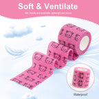 MUEUSS Vet Wrap Cohesive Bandages, Self-Adhesive Bandage Wrap, Breathable Non-Woven Self Adherent Tape for Pet Dog Leg Paw Wound, Horse, Cat, First Aid & Ankle Sprain, 2 Inch (6 Rolls)