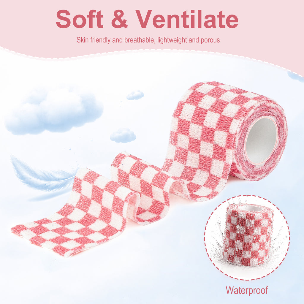 MUEUSS Vet Wrap Cohesive Bandages, Self-Adhesive Bandage Wrap, Breathable Non-Woven Self Adherent Tape for Pet Dog Leg Paw Wound, Horse, Cat, First Aid & Ankle Sprain, 2 Inch (6 Rolls)