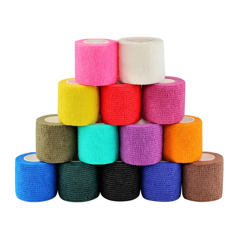 MUEUSS First Aid Tape Waterproof Self Adherent Cohesive Bandage for Dogs Cats Horses Breathable Non-Woven Elastic Self Adhesive Sports Tapes (12 Rolls)
