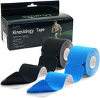 MUEUSS Kinesiology Tape,Sports Tape,Athletic Tape Elastic Cotton Precut Strips,Waterproof Tape for Muscles,Knees,Shoulders Plantar Fasciitis Pain Relief (2rolls)