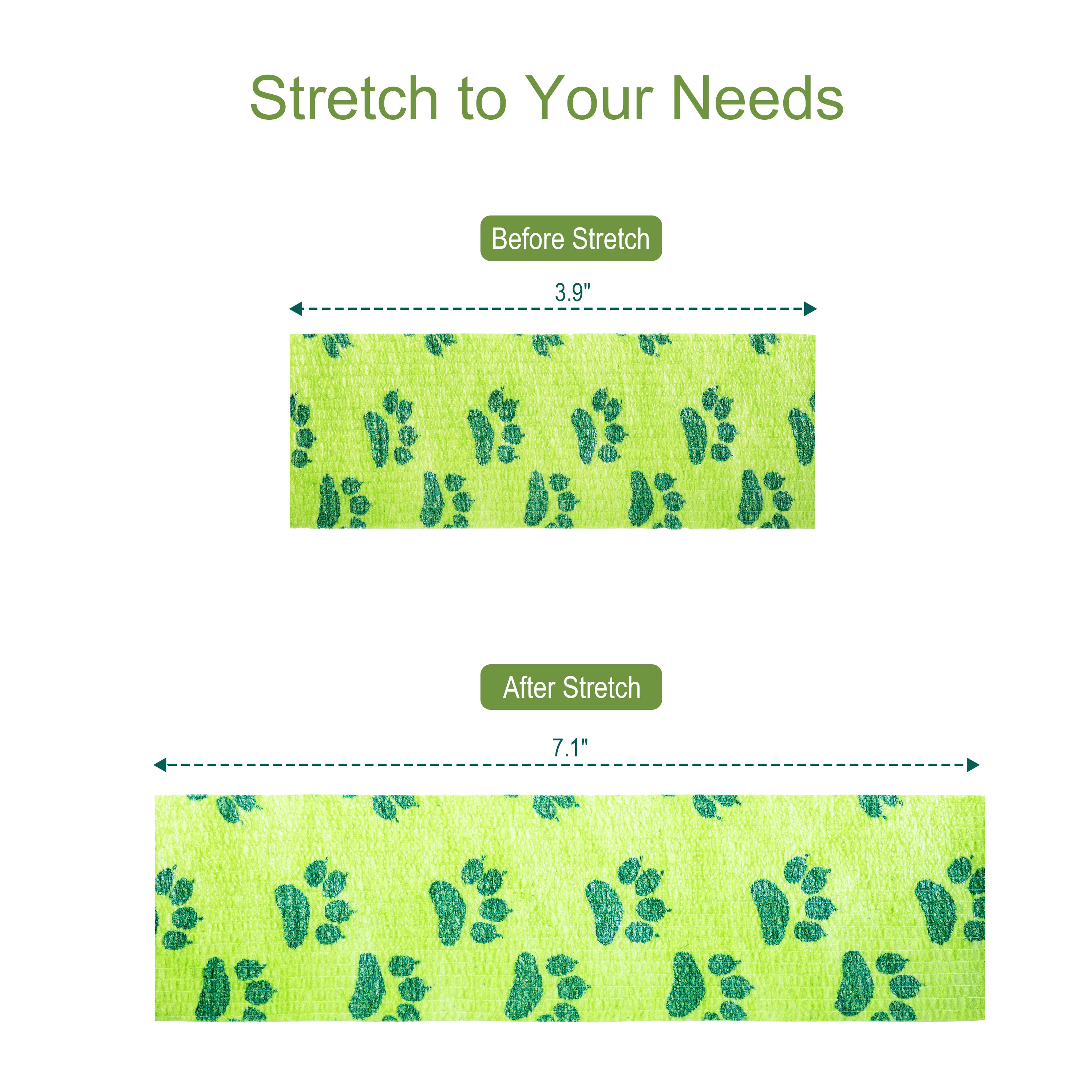 MUEUSS Vet Wrap Cohesive Bandages, Self-Adhesive Bandage Wrap, Breathable Non-Woven Self Adherent Tape for Pet Dog Leg Paw Wound, Horse, Cat, First Aid & Ankle Sprain, 2 Inch (6 Rolls)