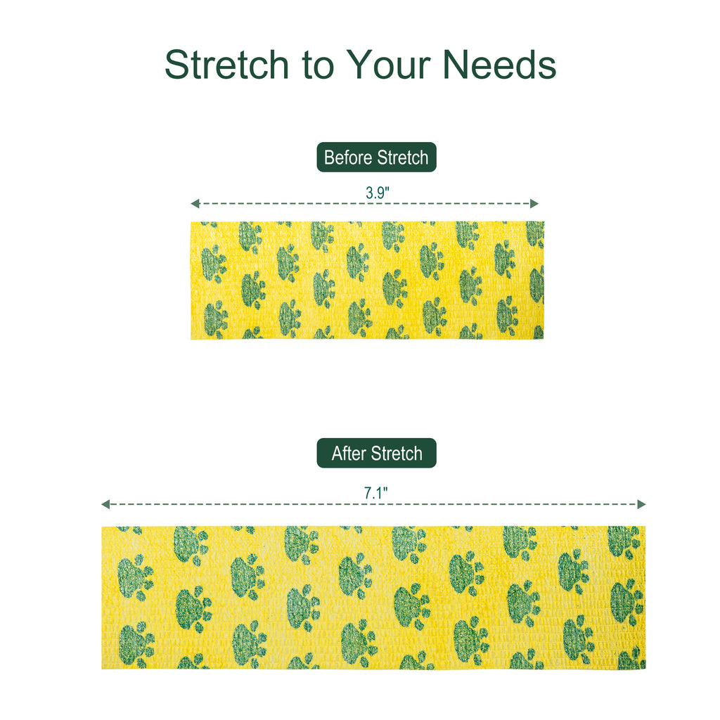 MUEUSS Vet Wrap Cohesive Bandages, Self-Adhesive Bandage Wrap, Breathable Non-Woven Self Adherent Tape for Pet Dog Leg Paw Wound, Horse, Cat, First Aid & Ankle Sprain, 2 Inch (6 Rolls)