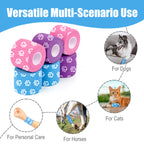 MUEUSS Vet Wrap Cohesive Bandages, Self-Adhesive Bandage Wrap, Breathable Non-Woven Self Adherent Tape for Pet Dog Leg Paw Wound, Horse, Cat, First Aid & Ankle Sprain, 2 Inch (6 Rolls)