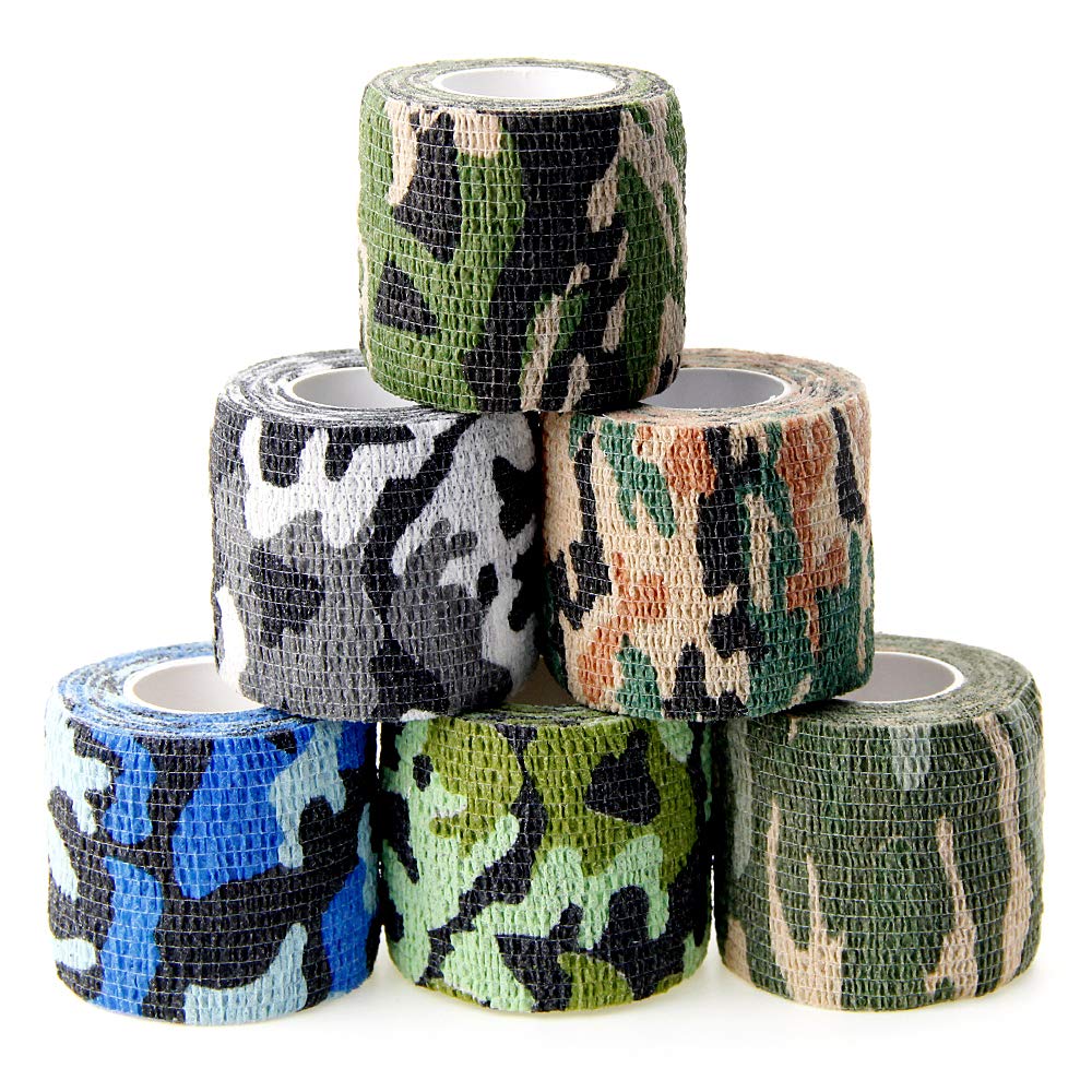 MUEUSS Pet First Aid Tape Waterproof Self Adherent Cohesive Bandage for Dogs Cats Horses Breathable Non-Woven Elastic Self Adhesive Sports Tapes (Leopard print)