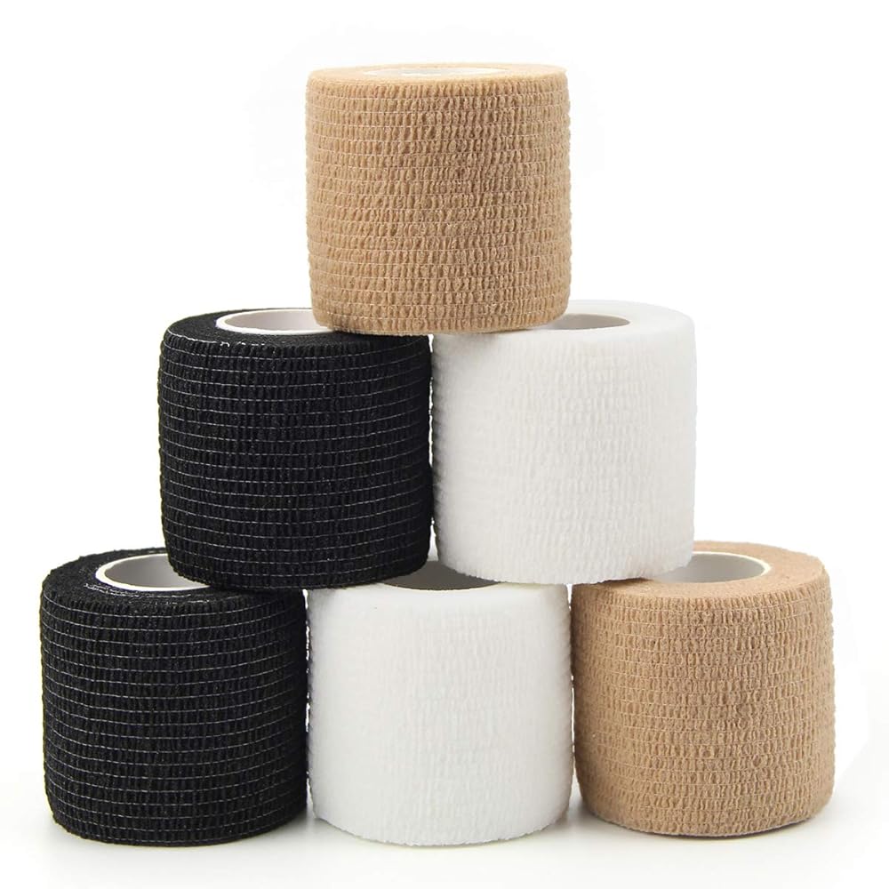 MUEUSS Pet First Aid Tape Waterproof Self Adherent Cohesive Bandage for Dogs Cats Horses Breathable Non-Woven Elastic Self Adhesive Sports Tapes (Leopard print)