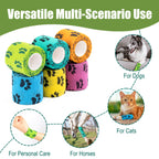 MUEUSS Vet Wrap Cohesive Bandages, Self-Adhesive Bandage Wrap, Breathable Non-Woven Self Adherent Tape for Pet Dog Leg Paw Wound, Horse, Cat, First Aid & Ankle Sprain, 2 Inch (6 Rolls)