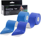 MUEUSS Kinesiology Tape,Sports Tape,Athletic Tape Elastic Cotton Precut Strips,Waterproof Tape for Muscles,Knees,Shoulders Plantar Fasciitis Pain Relief (2rolls)